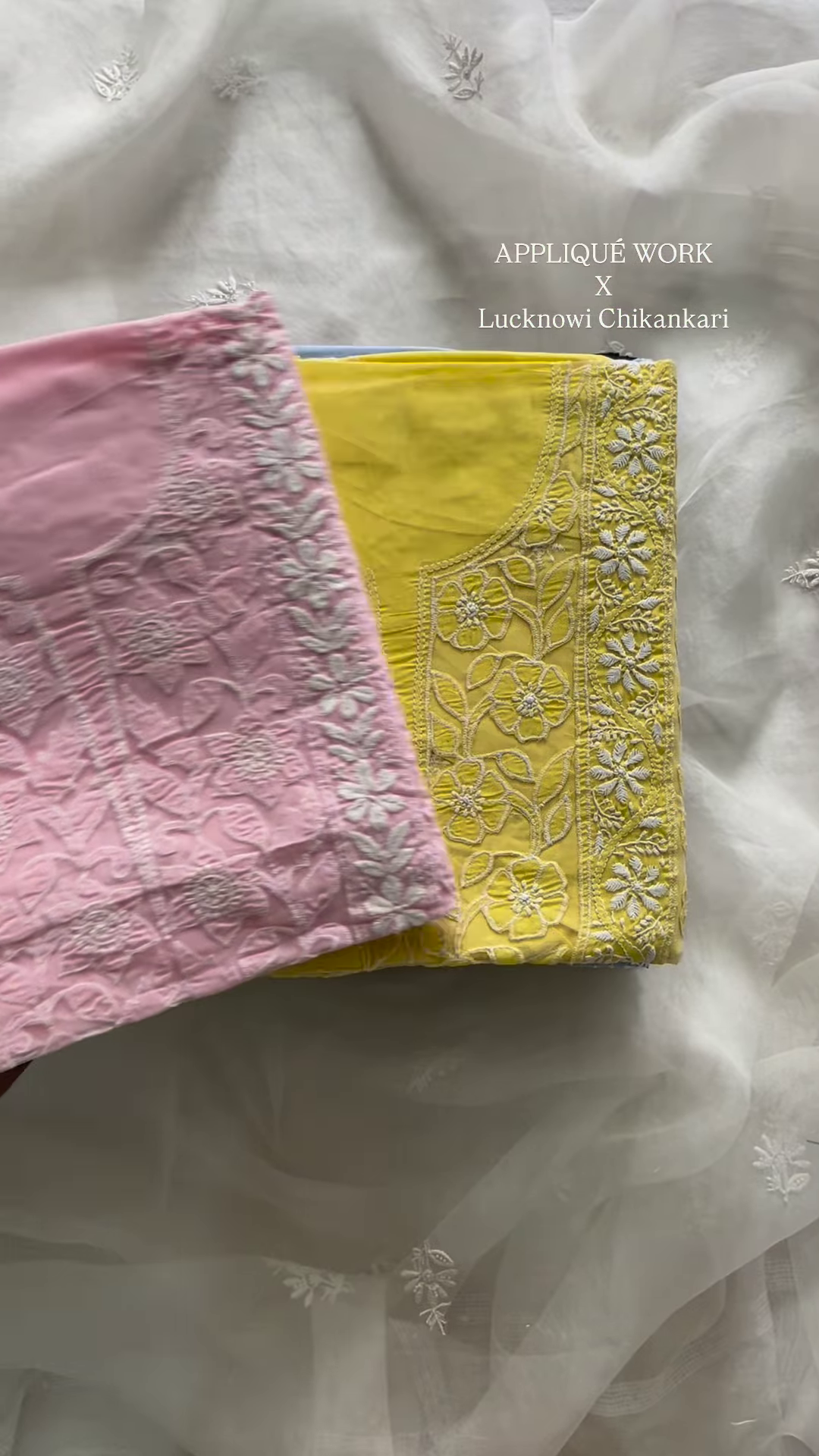 Elegant Appliqué Work with Lucknowi Chikankari Fabric Collection - Image 3