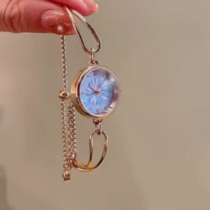 "Blossom Charm: Floral Dial Bracelet Watch for Women"