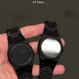 Sleek Matte Black Minimalist Watches - Set of Two