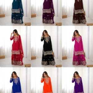 ovi-032_25438032 Heavy Embroidered Sharara Suit Set with Dupatta ✨