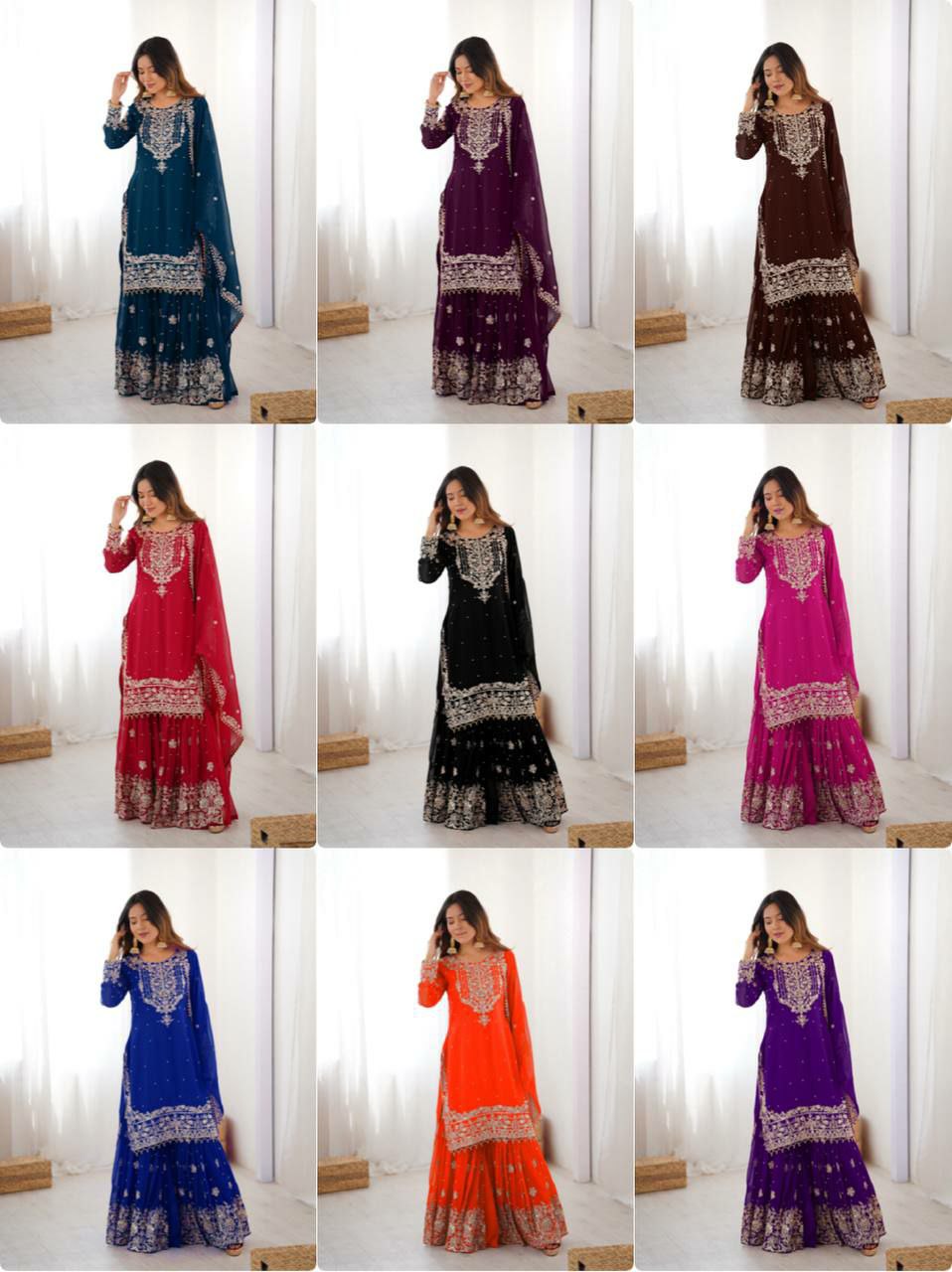 ovi-032_25438032 Heavy Embroidered Sharara Suit Set with Dupatta ✨