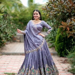 ovi-047_2701047 💜 Elegant Lavender Embroidered Anarkali Gown
