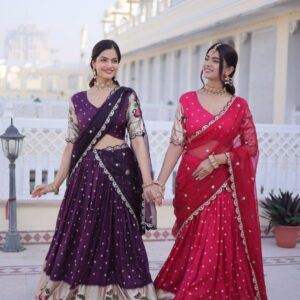 ovi-016_2652016 👑 Designer Festive Lehenga Choli Collection (Purple & Red)