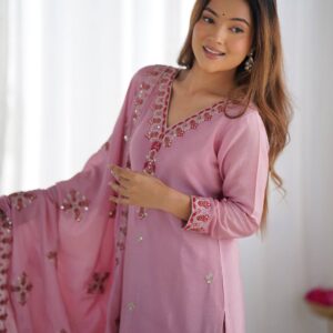ovi-002_5005002 Pink Embroidered Salwar Kameez Set