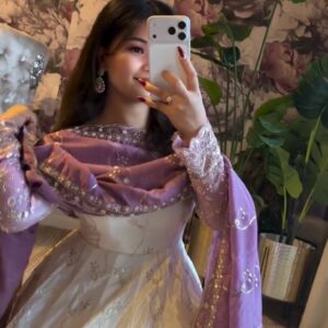 ovi-029_5986029 💜 Elegant Lavender & Ivory Festive Dress ✨