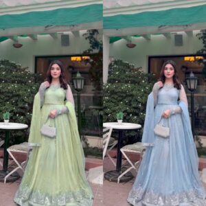 ovi-052_5976052 🌿✨ Pastel Embroidered Anarkali Gown Set (Green & Blue)