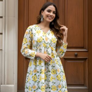 ovi-061_1050061  Woman cotton Fancy flared Short kurti & tunic